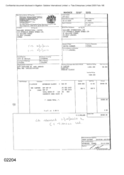 [Invoice from Atteshlis Bonded Store Ltd on behalf of Gallaher International Limited on Sovereign Classic]