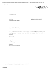 [Letter From Jeff Jeffery to P Tlais regarding Customs & Excise]