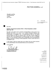 [Letter from Picton Howell LLP to Slaughter and May regarding amemdmemts in the amended defence and counterclaims]