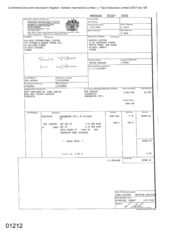 [Invoice from Atteshlis Bonded Stores Ltd on behalf of Gallaher International Limited regarding Dorchester Int'l FF]