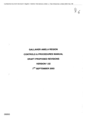 Gallaher Amela Region Controls & Procedures Manual