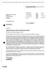 [Letter from Rosenblatt regarding Gallaher International Limited v Tlais Enterprises Limited]