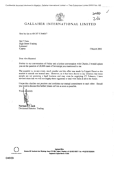 [Letter from Norman Jack to P Tleis regarding question of 20, 000 cases of Sovereign mentioned]