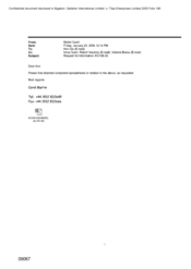 [Email from Carol Martin to Ken Ojo regarding request for information KO 108-03]