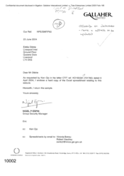 [Letter from Nigel P Espin to Eddie Dibble regarding the enclosed hard copy of the Excel spreadsheet relating to CTIT ref KO182/04 dated April 2004 Seizure]