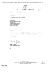 Gallaher Limited[Memo from Nigel P Espin to Joe Daly regarding the witness statements]