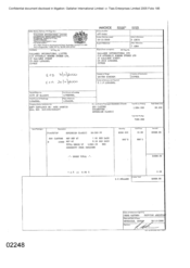 [Invoice from Atteshlis Bonded Stores Ltd on behalf of Gallaher International Limited regarding Sovereign Classic]