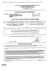 [Certificate of Deposit from Atteshlis Bonded Stores Ltd to Maltigold Trading Ltd for Sovereign Lights Sovereign]