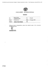 Gallaher International[Memo from Norman Jack to Darren Green regarding Andrew Weir changes]