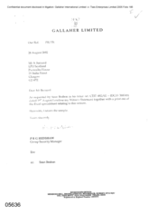 [Letter from PRG Redshaw to A Bernard regarding witness statement]
