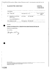 [Letter from Slaughter & May to Rosenblatt regarding Gallaher International Limited-v-Tlais Enterprises Limited]