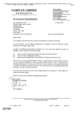 [Letter from Fadi Nammour to Norman BS Jack regarding arrangements of establishing a latter of credit for Sovereign Classic Gold]