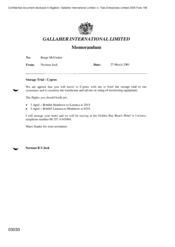 Gallaher International Limited[Memo from Norman Jack to Berge McCusker regarding storage trial]