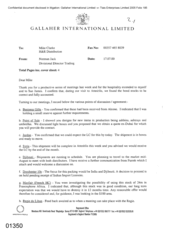 Gallaher International Limited[Memo from Norman Jack to Mike Clarke regarding the points of discussion in meetings ]