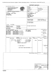 [Export invoice from Gallaher International Limited to Tlais Enterprises Ltd for Dorchester Int'l FF]