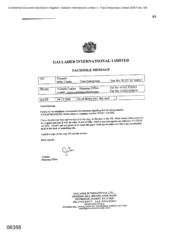 Gallaher International Limited [Memo from Victoria Caplen to Mike Clarke regarding bill of landing nimber]