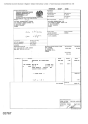 Invoice of 800 cartons of cigarettes - Dorchester Int'l Lights