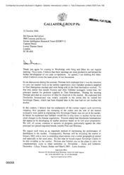 [Letter from Jeff Jeffrey to Duncan McCallum regarding Weybridge meetings]