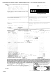 [Bill of Lading from Gallaher International Limited to P & O Nedlloyd Ltd on 800 cartons cigarettes]