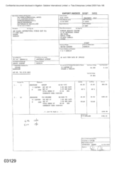 Export invoice of 12 cartons cigars and tobacco