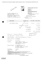 [Invoice from Gallaher International Limited to Austria Tabak AG & Co KG regarding Ronson]