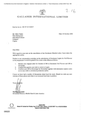 [Letter from Norman BS Jack to Mike Clarke regarding cancellatin of the Docherster menthol order]