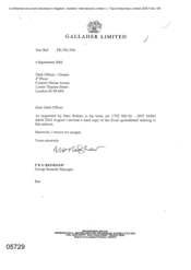 [Letter from PRG Redshaw to Desk Officer regarding Excel spreadsheet relating to seizure]