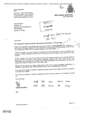 [Letter from Victoria Sandiford to Peter Redshaw regarding request for cigarette analysis and customer information]