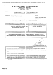 [Certificate of Deposit from L Atteshlis Bonded Stores Ltd to Cyprus Popular Bank Ltd on Sovereign Classic Gold Cigarettes]