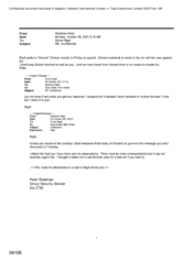 [Letter from Peter Redshaw to Nigel Simon regarding confidential legal files]