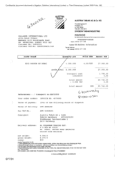 [Invoice from Gallaher International Limited to Austria Tabak AG & Co KG regarding Ronson]