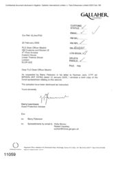 [Letter from Garry Lawrinson to FLO Desk Officer regarding hard copy of the Excel spreadsheet relating to seizure]