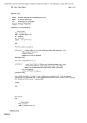 [E-mail from Gail Johnston to Schiavetta Sue and Ben Hartley regarding Open Tlais Orders]