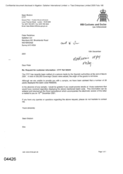 [Letter from Sean Brabon to Peter Redshaw regarding to the request for customer information CTIT]