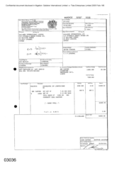 Invoice for Atteshills Bonded Stores Ltd on behalf of Gallaher International Limited Regarding 800 Cartons Cigarettes-Dorchester Int'L Lights