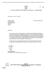 [Letter from Norman BS Jack to Mike Clarke regarding sovereign classic cigarettes order]