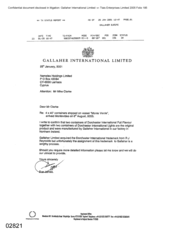 [Letter from Sue James to Mike Clarke regarding confirmation of containers shipped on vessel]