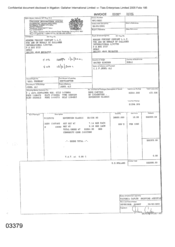 Invoice for 5600 cartons of Cigarettes - Soveriegn Classic