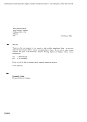 [Letter from Norman BS Jack to M Khosrowahahi regarding enquiry for brands for on Kish Island Free zone]