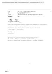 [Email from Joe Daly to Nigel Espin regarding request for WS & Cigarette Anaiysis & Customer Information]