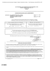 [Certificate of deposit for Dorchester Intl cigarettes from Gallaher International Limited to Atteshlis Bonded Stores Ltd]