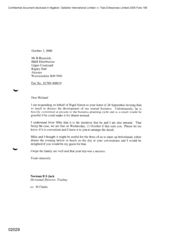 [Letter from Norman BS Jack to R Reynolds regarding invitation for discussion of the business development]