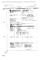 [Invoice from Maersk Sealand regarding cases of cigarettes]