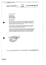 [Letter from Tlais Enterprises to Adam Trading Co Ltd Concerning Gallaher]