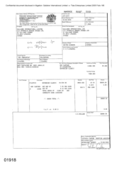 [Sovereign Classic cigarette invoice for Gallaher International Ltd]