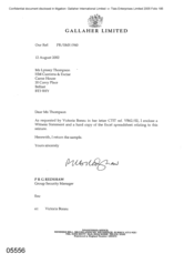 [Letter from PRG Redshaw to Lynsey Thompson regarding witness statement andenclosure of hard copy excel spreadsheet as requested]