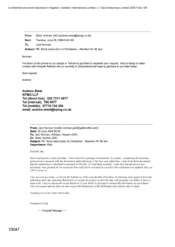 [Email from Steet, Andrew to Norman Jack regarding stock destruction at Chabahar]