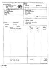 [Invoice from Atteshlis Bonded Store Ltd on behalf of Gallaher International Limited on Dorchester In L]