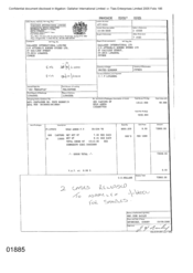 [Invoice from Atteshlis Bonded Store Ltd on behalf of Gallaher International Limited on 800 carton of Gold Arrow Cigarette]