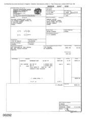 [Invoice from Gallaher International Limited to Namelex Limited for Sovereign F cigarettes]